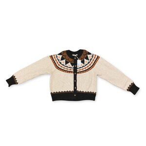 NWT Marine Layer Ava Fair Isle Cardigan - Ivory/Charcoal Fair Isle - Medium